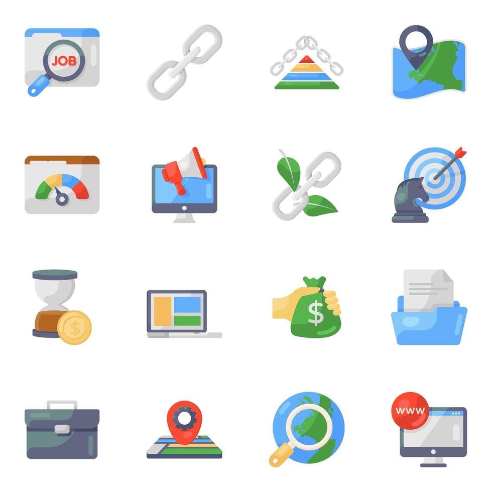 Digital Marketing and Data Analytics Icon set vector