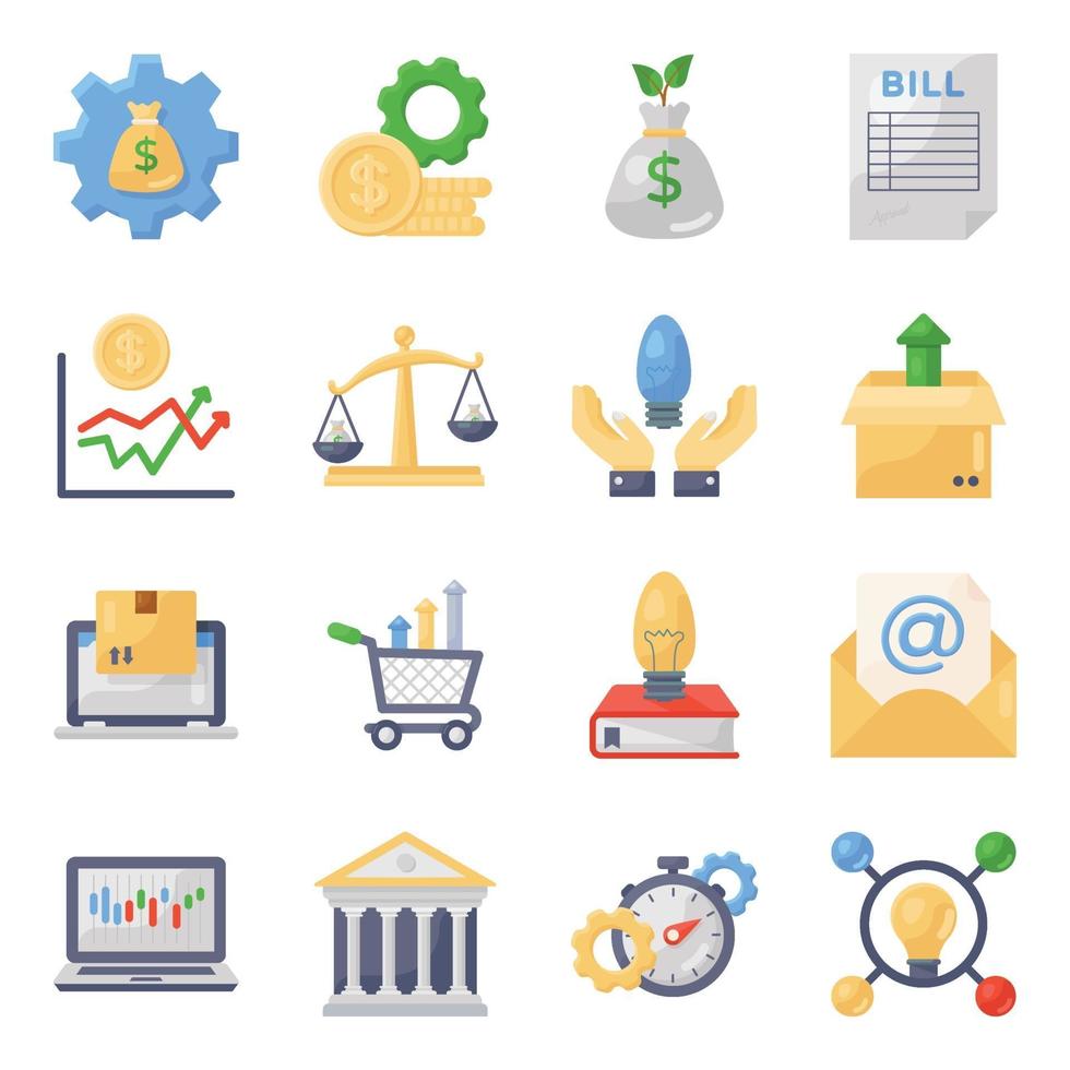 Finance and Commerce Icon Set vector