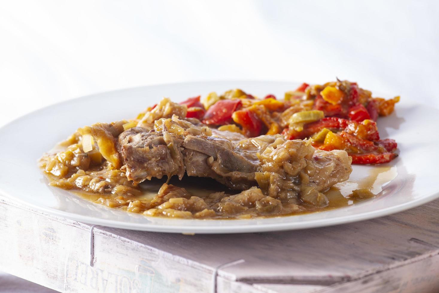Stir-fried pork chops with vegetables. 2291986 Stock Photo at Vecteezy
