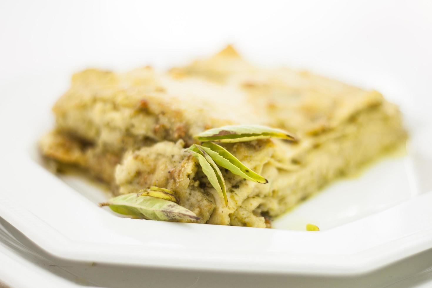Pie with basil pesto photo