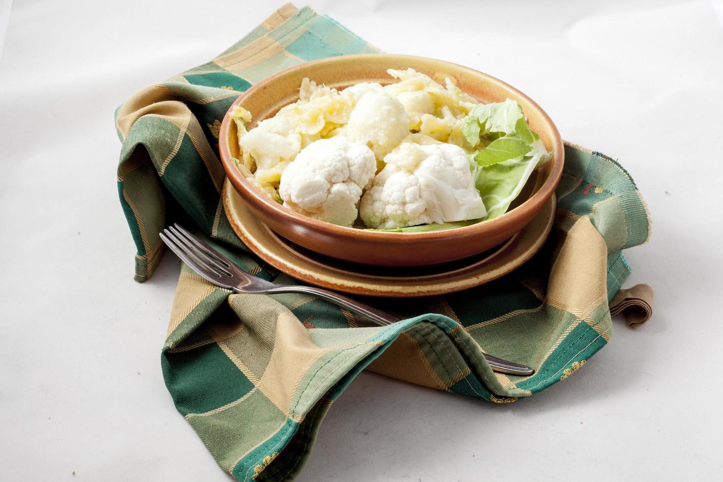 Bowl of pasta and cabbage photo