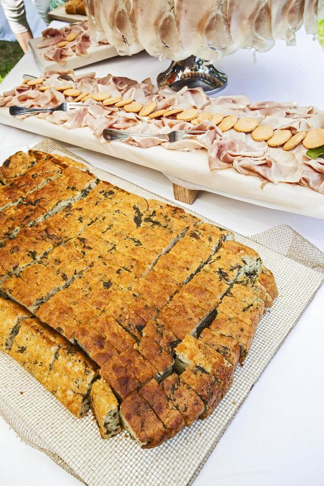 Appetizers on trays photo