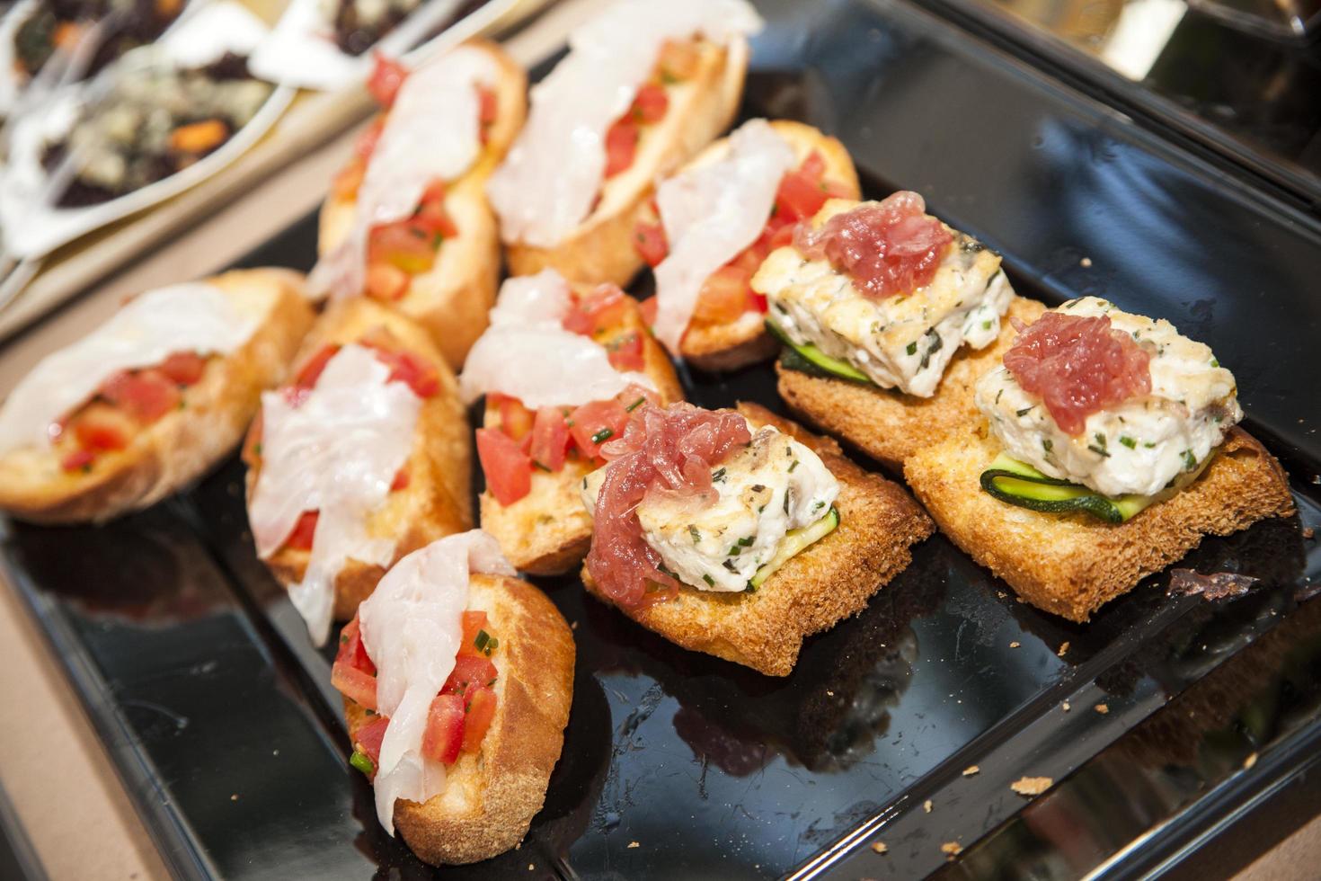 Finger food on a tray photo