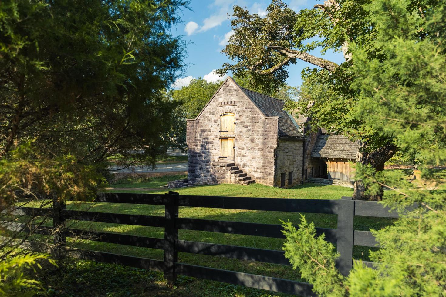 Vintage stone building at the Belle Meade Mansion in Nashville, Tennessee, 2020. photo