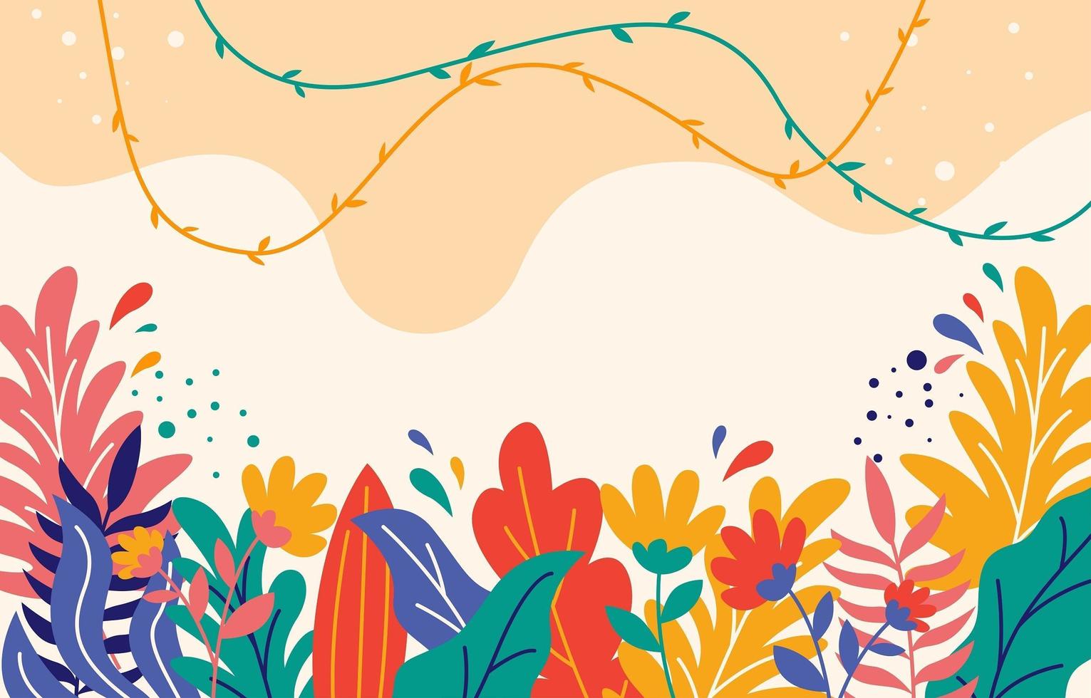 Floral Background in Flat Design Style vector