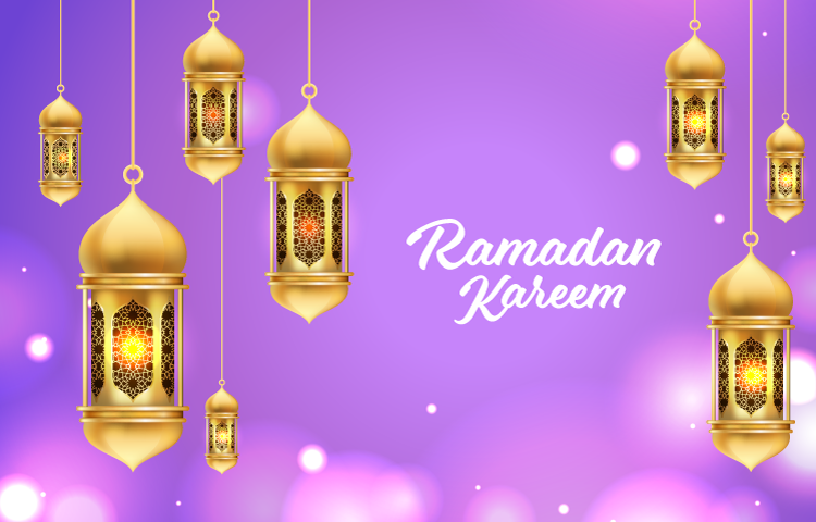 Realistic Ramadan Kareem Lantern Background vector