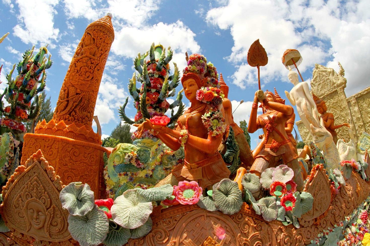 Candle wax Festival in Ubon Ratchathani, Thailand photo