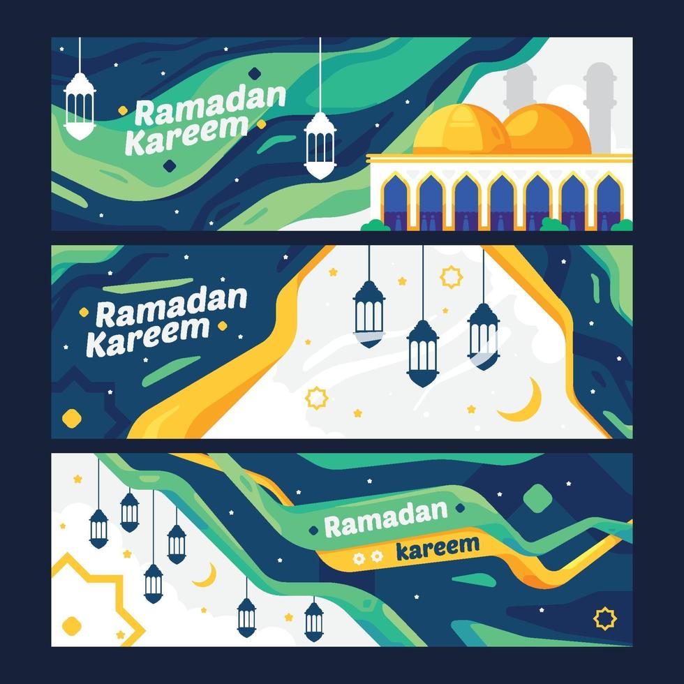 colección de pancartas de Ramadán Kareem vector