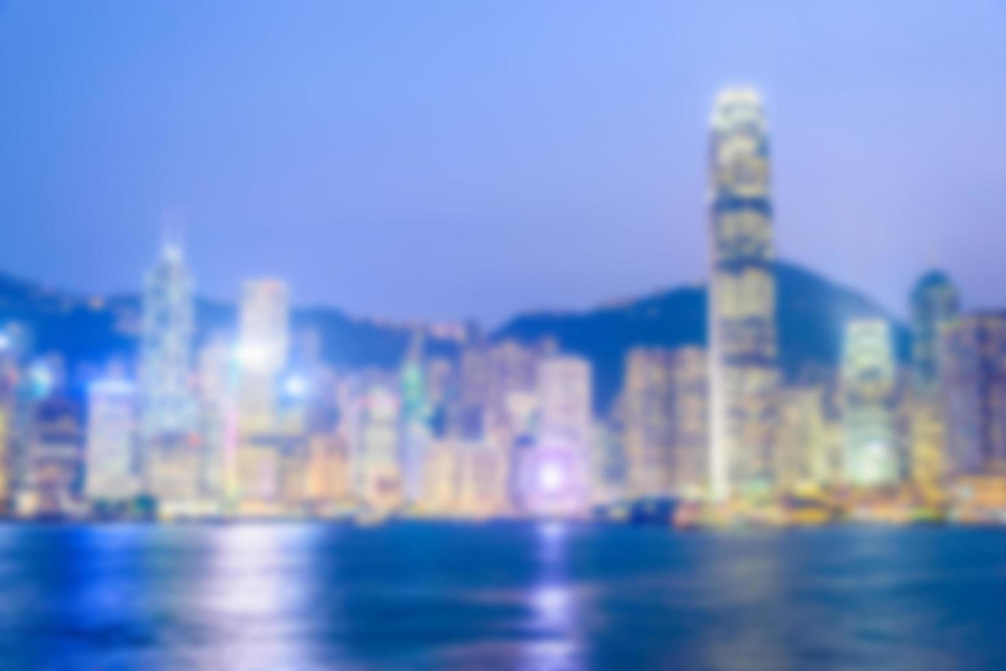 Abstract defocused Hong kong skyline photo