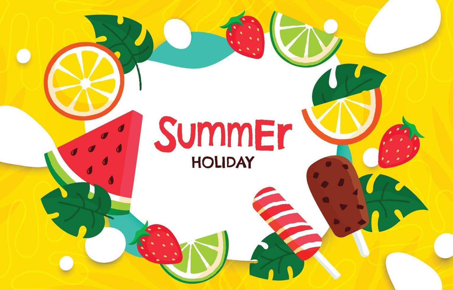 Summer Food Element Background vector