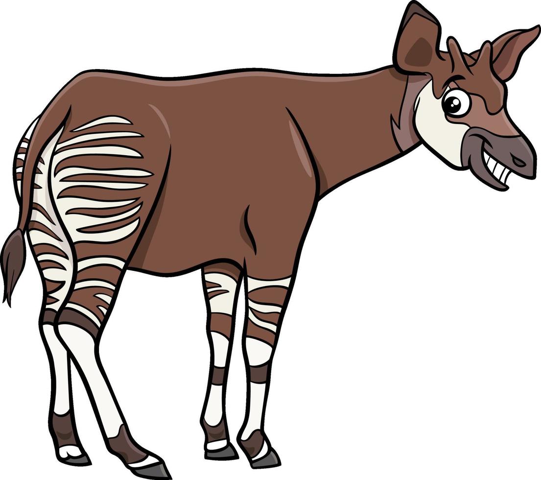 cartoon okapi comic animal character vector