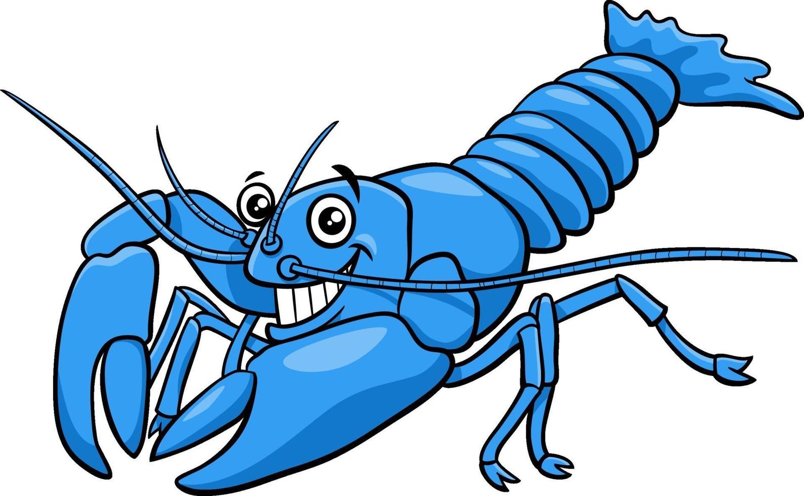 cartoon yabby crayfish comic animal character vector