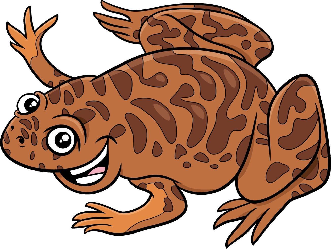 ilustración de dibujos animados de carácter animal xenopus vector