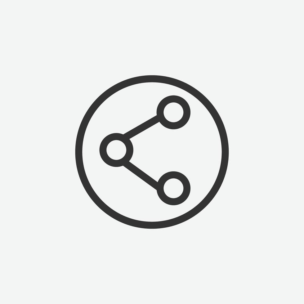 Share, connection line outline icon for website and mobile app on grey background vector