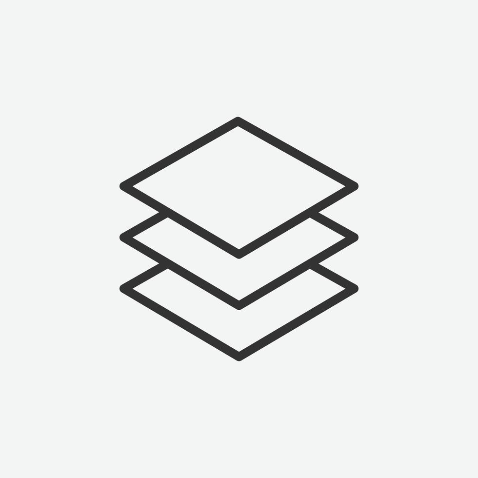 Layer line outline icon for website and mobile app on grey background vector