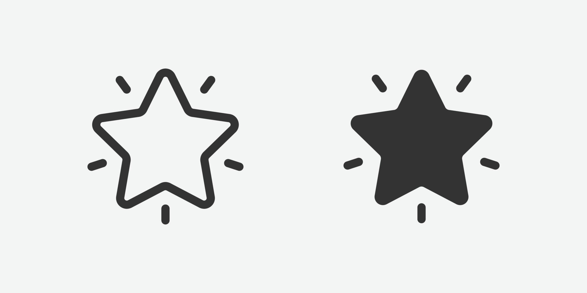 Star, favorite outline icon for website and mobile app on grey background vector