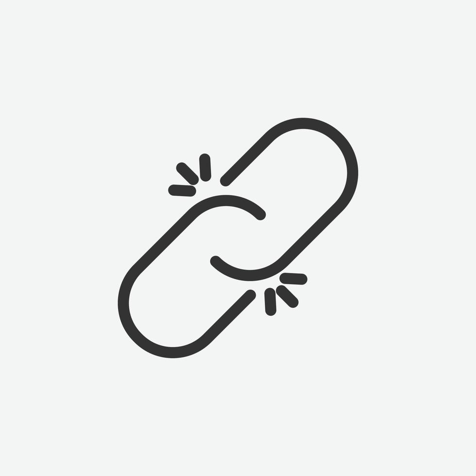 Link line outline icon for website and mobile app on grey background vector