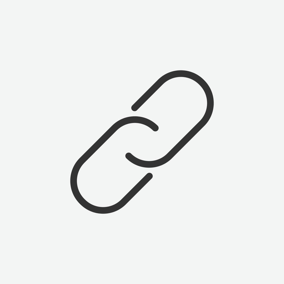 Link line outline icon for website and mobile app on grey background vector