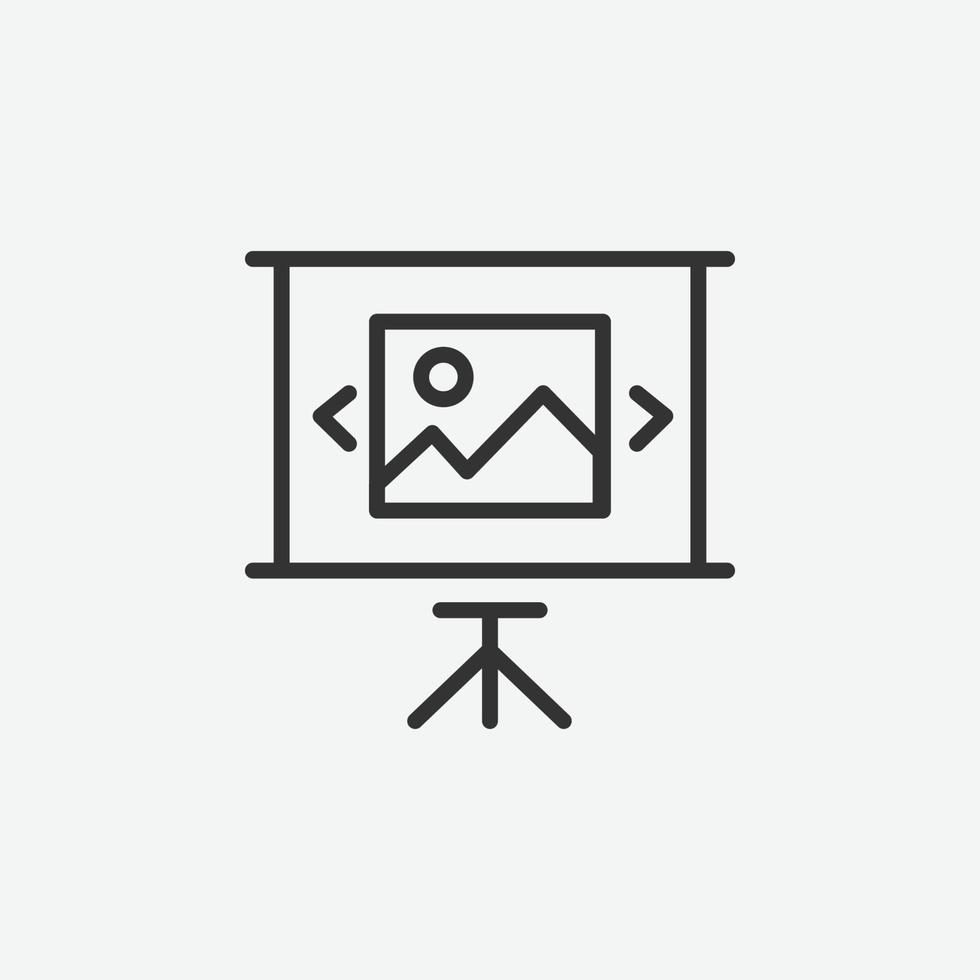 Slideshow line vector icon