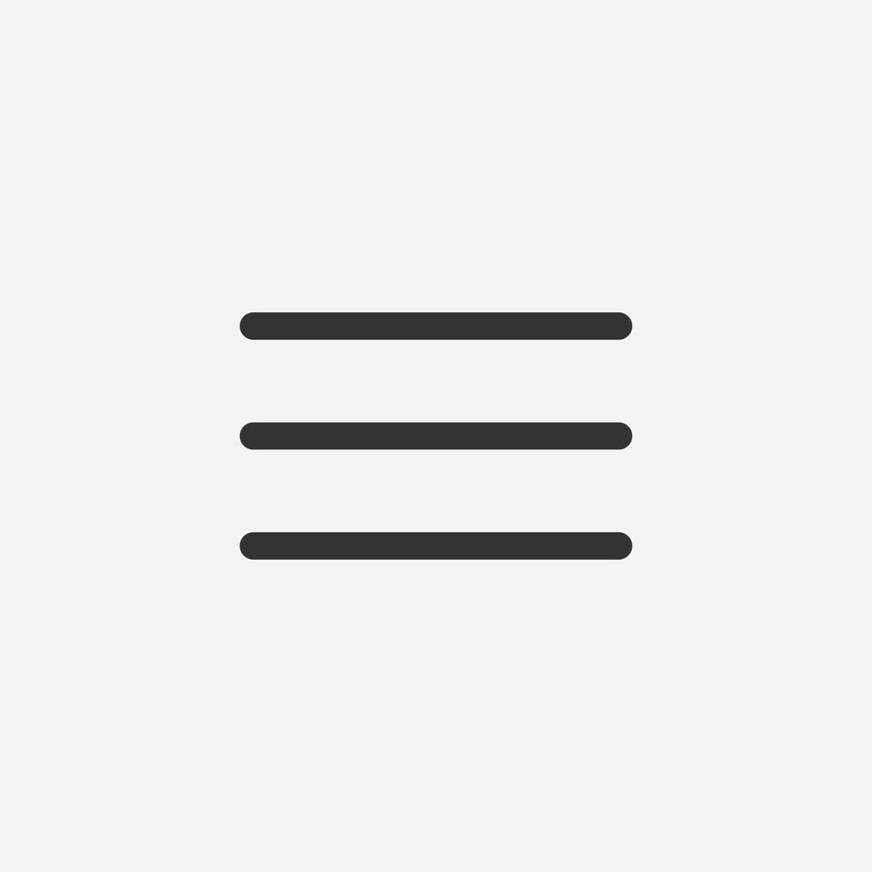 Hamburger menu line vector icon