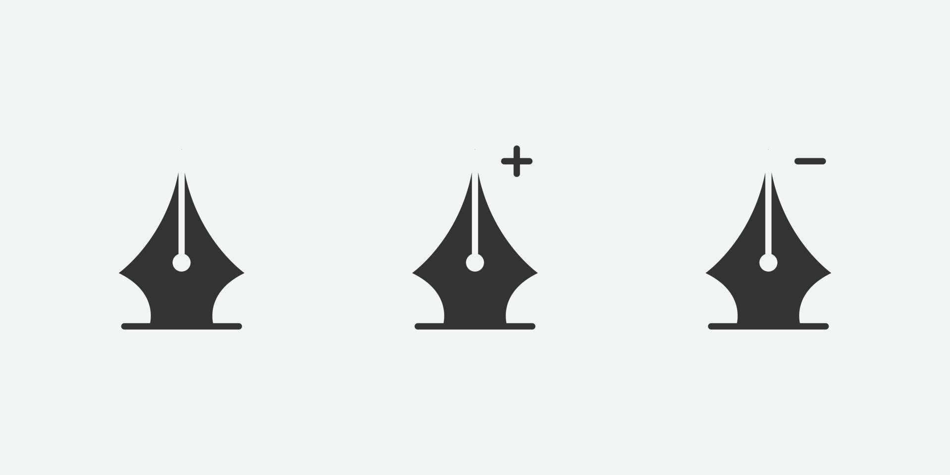 Conjunto de icono aislado de vector de símbolo de herramienta de pluma