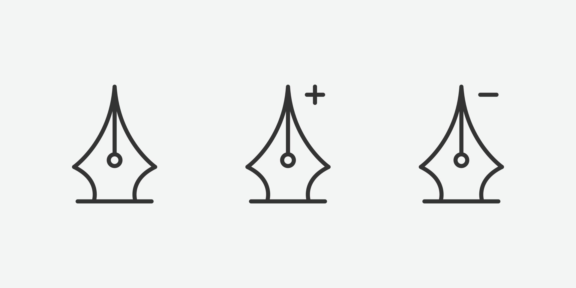 set of pen tool symbol vector isolated icon