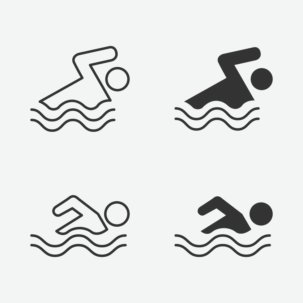 vector illustration of swimmer icon symbol