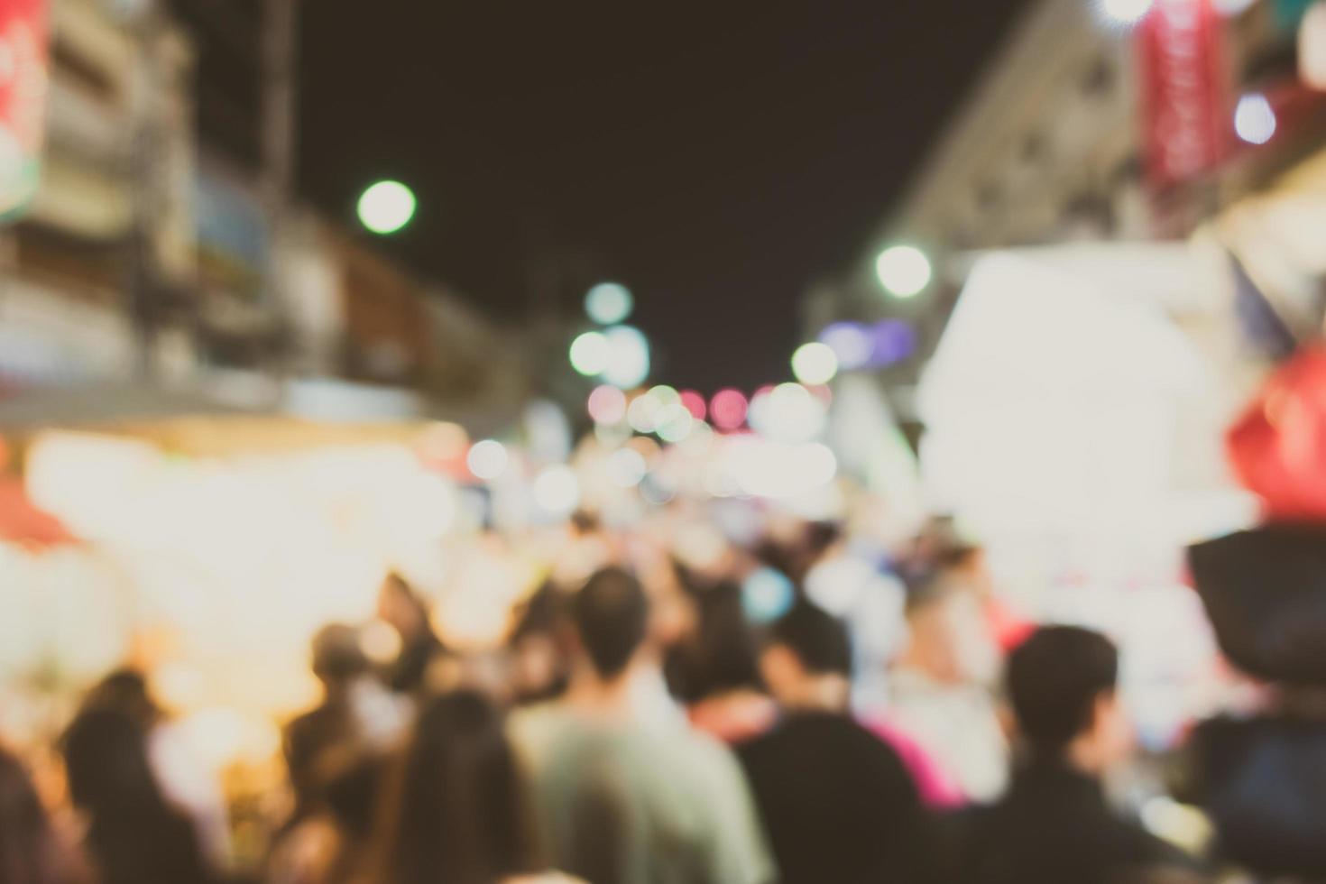Abstract defocused market at night photo
