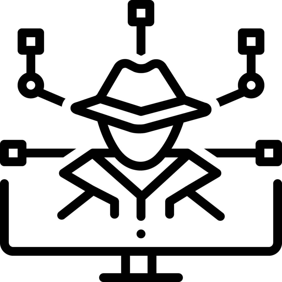 Line icon for cyber crime vector