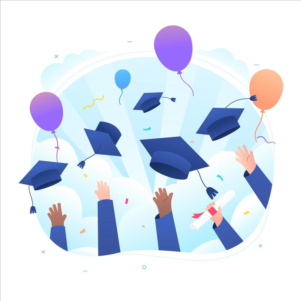 concepto de celebración de graduación feliz vector