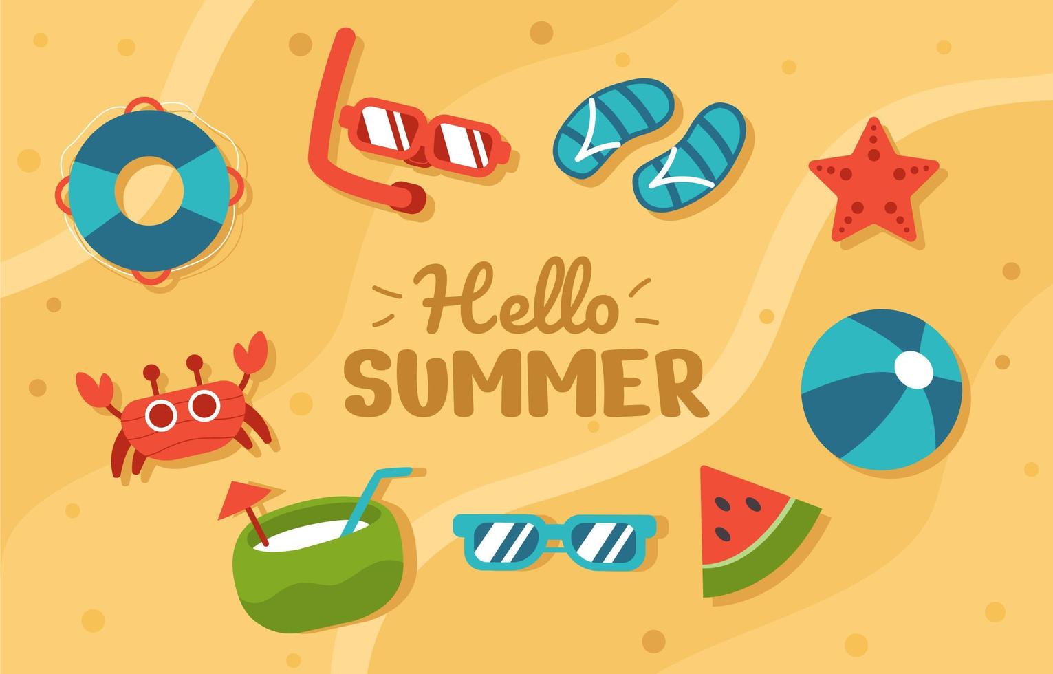 Summer Season Icon Set vector