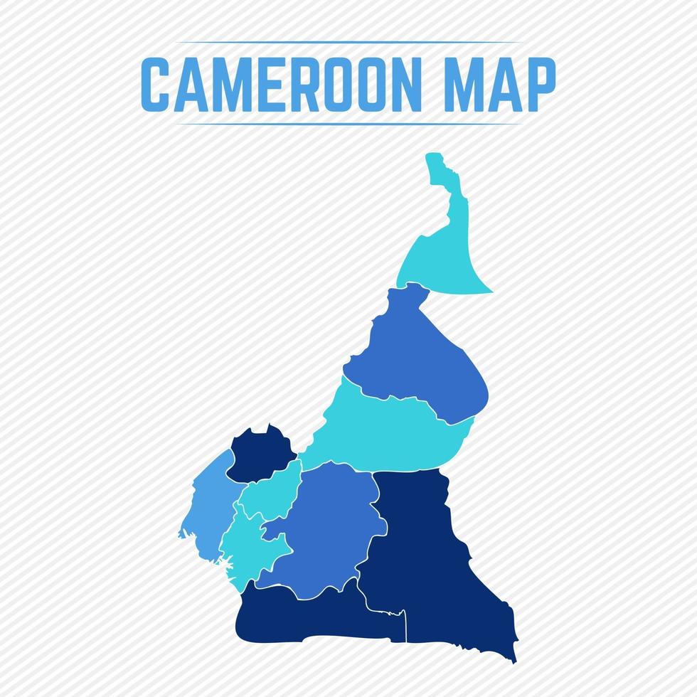mapa detallado de camerún con ciudades vector