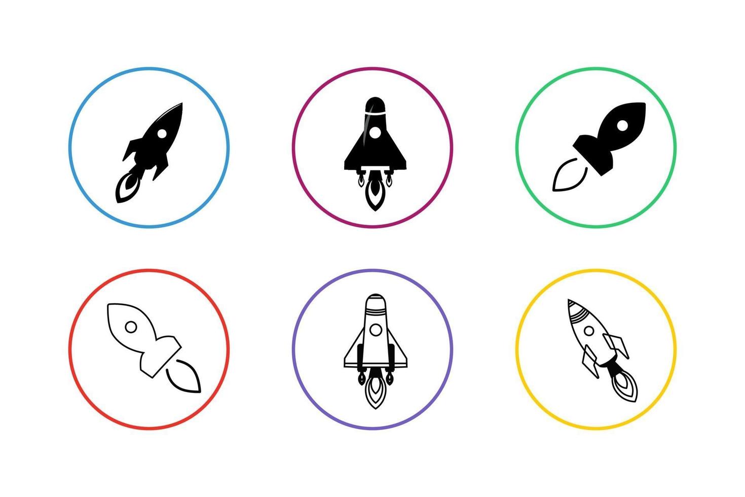 Collection of Rocket Icon Set vector