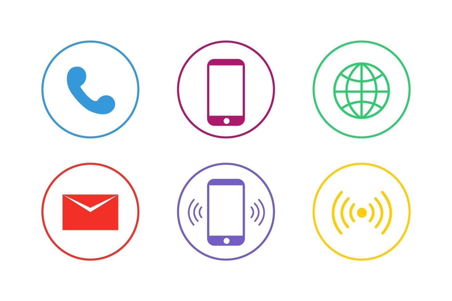 Colorful Communication Icon Set vector