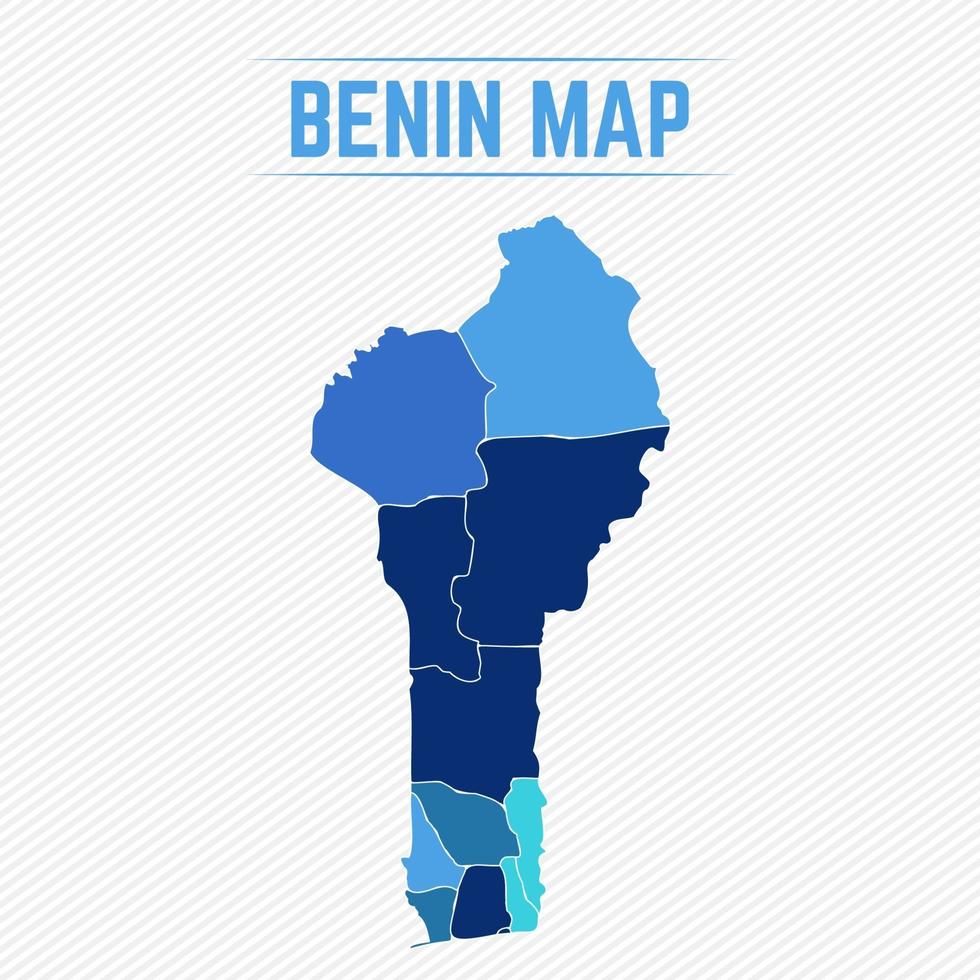 Benin mapa detallado con ciudades. vector