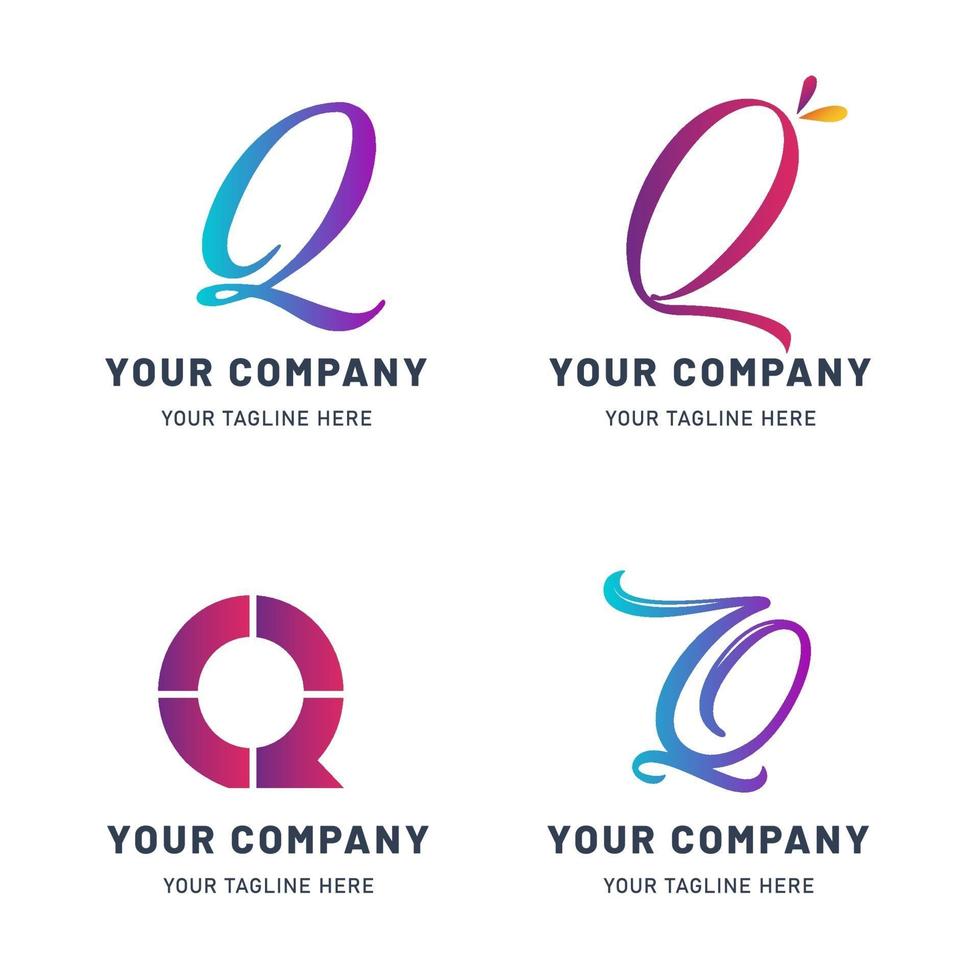 Collection of Q Logo Templates vector