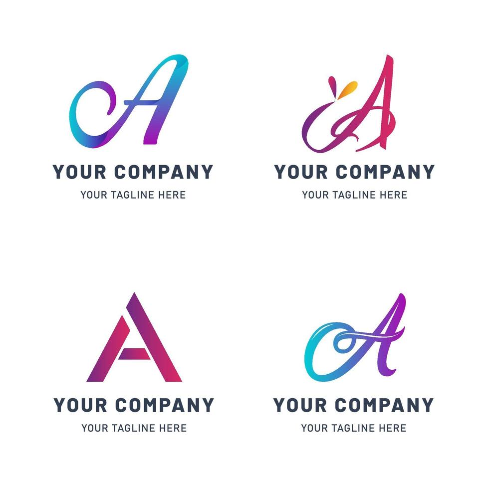 Collection of A Logo Template vector