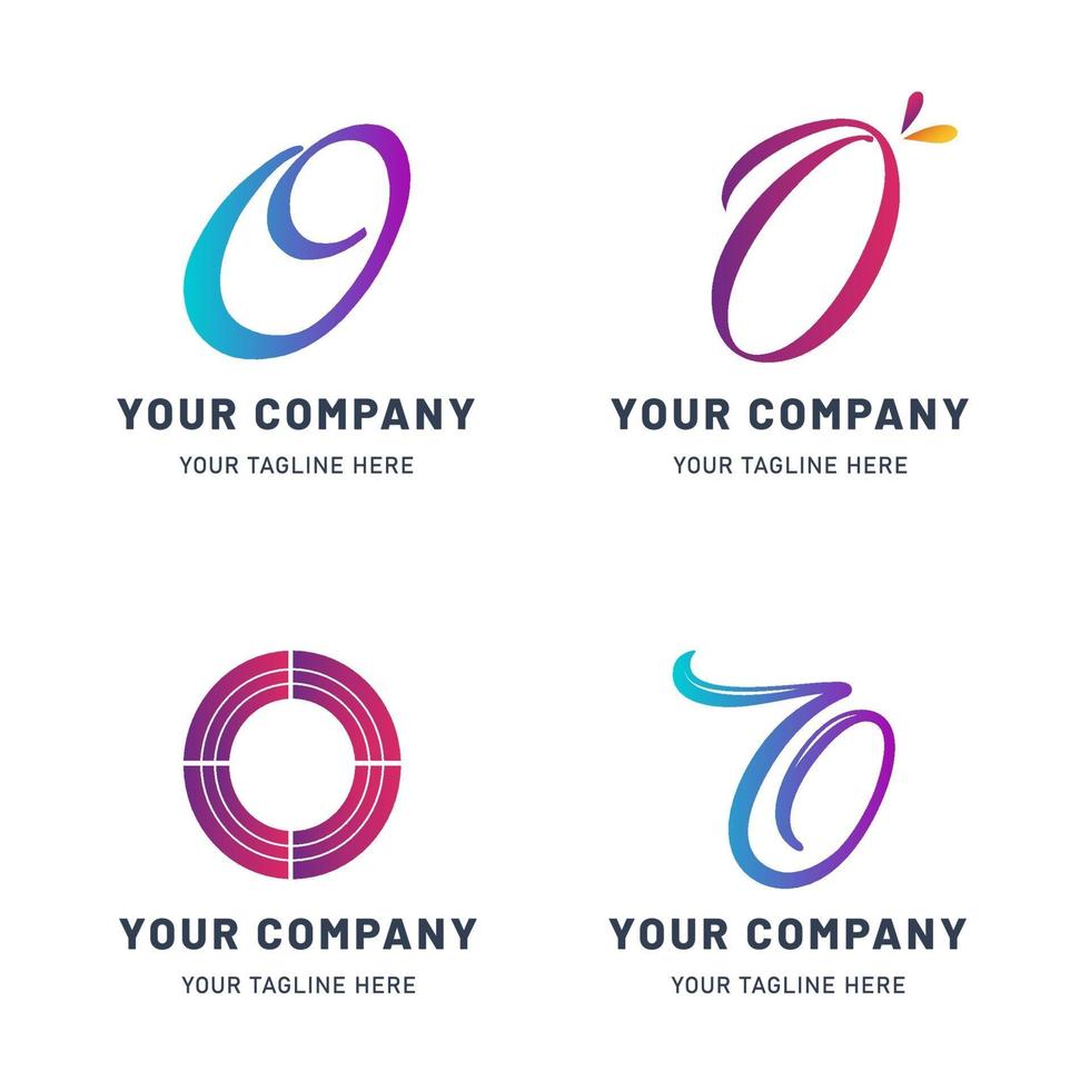 Collection of O Logo Templates vector