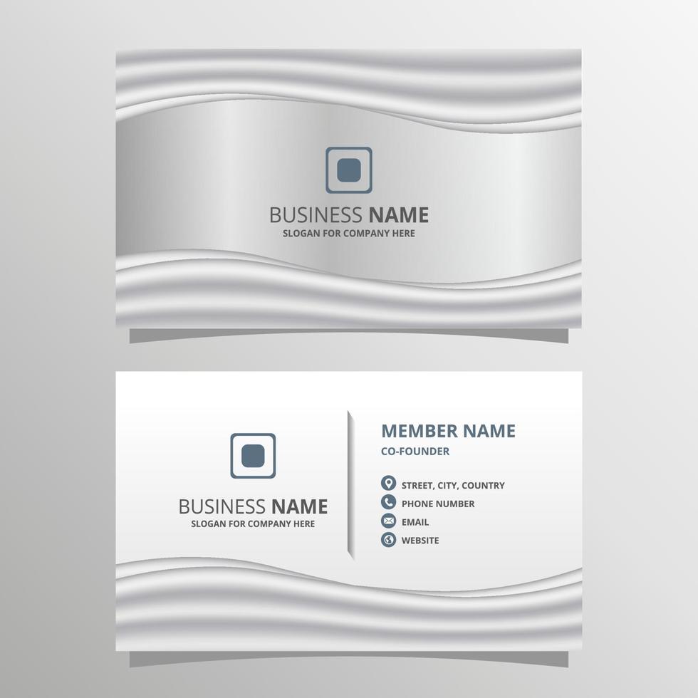 Abstract Silver Wave Business Card Template vector