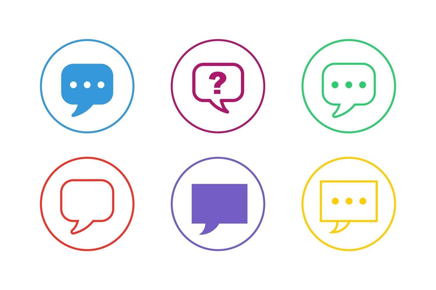 Colorful Chat Icon Set vector
