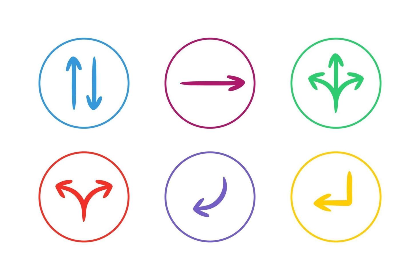 Colorful Direction Arrow Icon Set vector