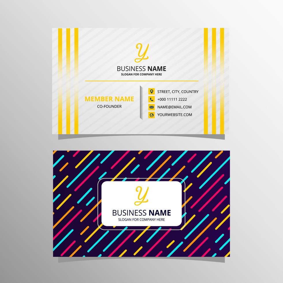 plantilla de tarjeta de visita corporativa colorida vector