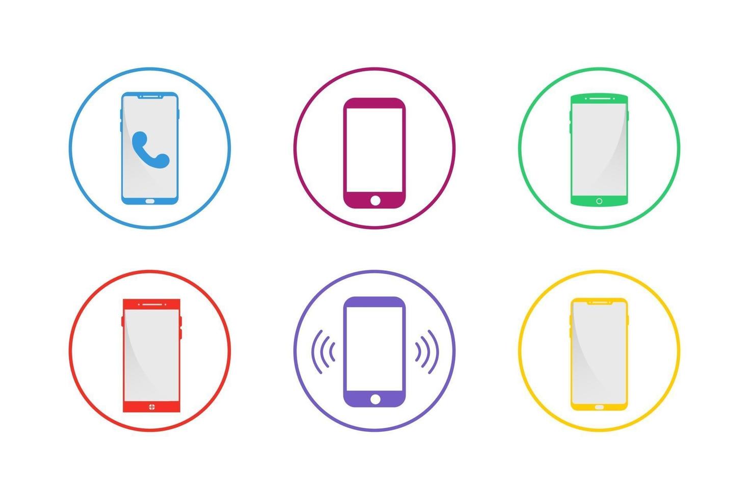 Colorful Smartphone Icon Set vector