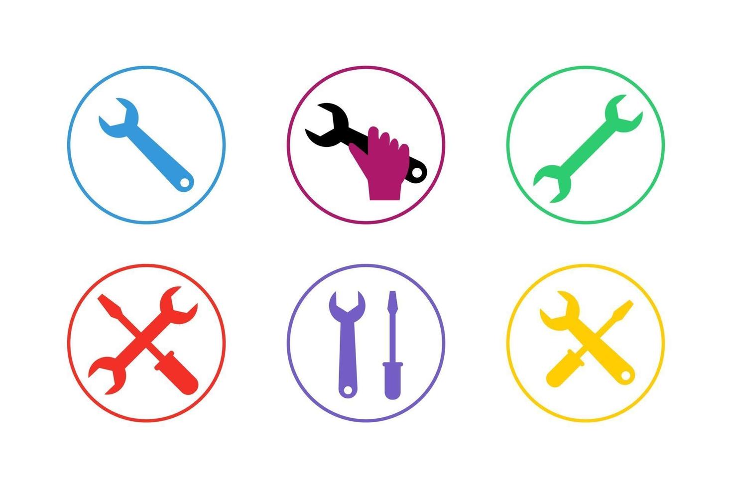 Colorful Repair Icon Set vector