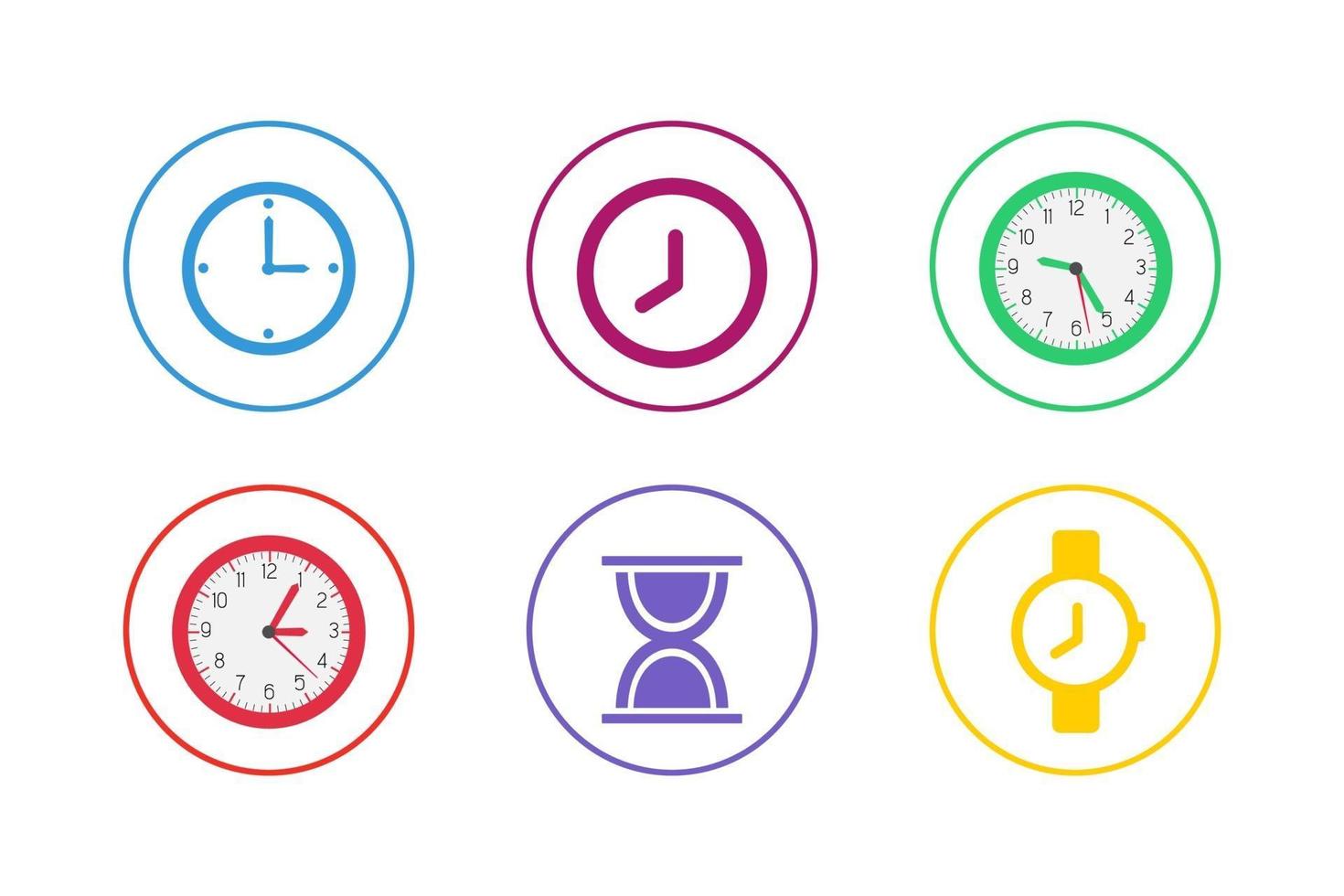 Colorful Time Icon Set vector