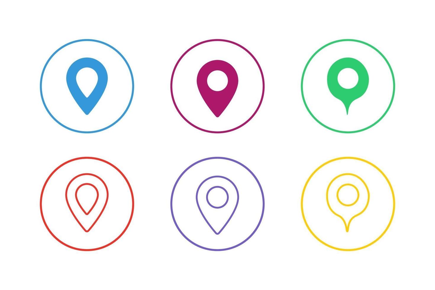 Colorful Map Pointer Icon Set vector