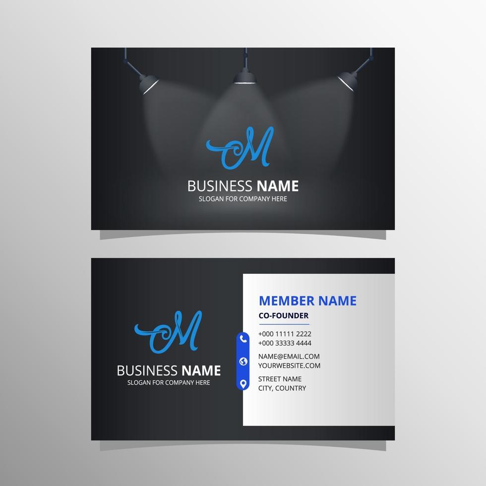 Dark Business Card Template With Spotlight vector