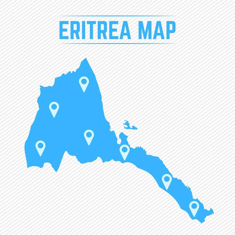 eritrea mapa simple con iconos de mapa vector