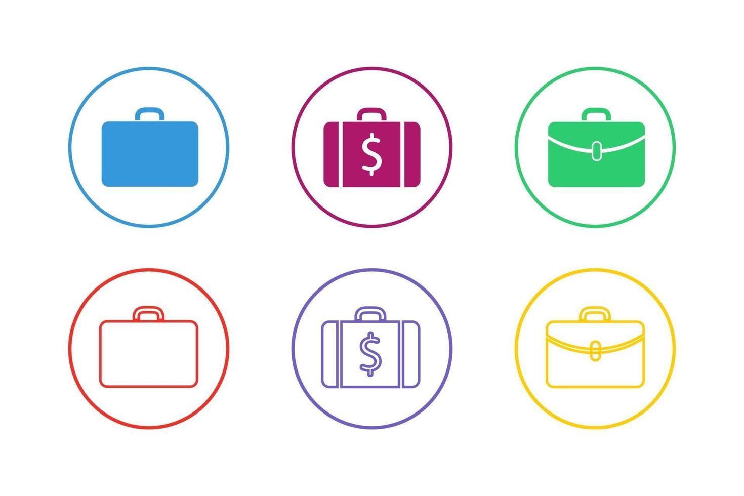 Colorful Suitcase Icon Set vector