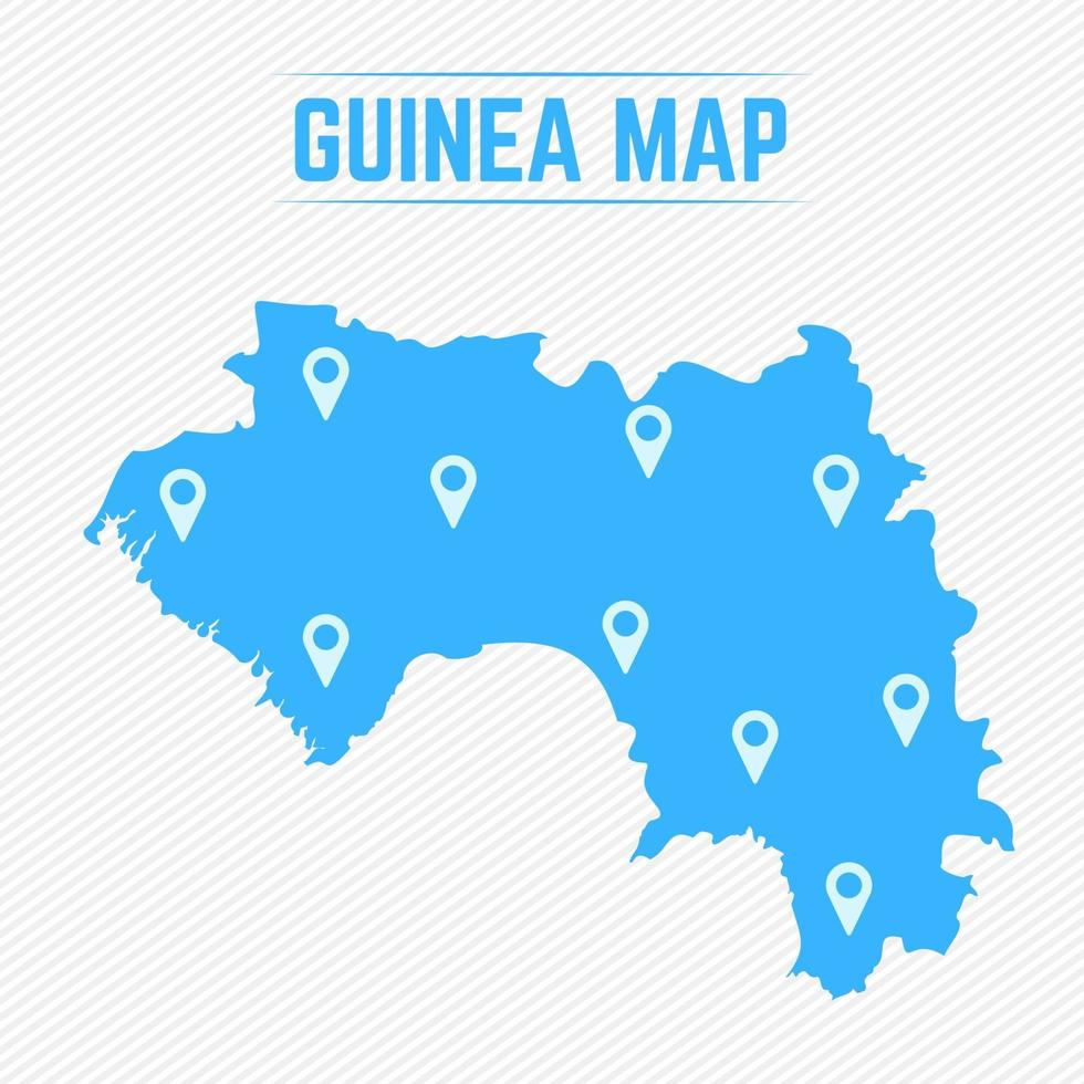 Guinea Simple Map With Map Icons vector